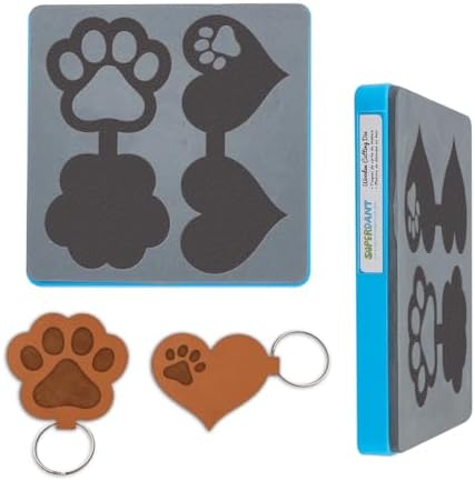 SUPERDANT Paw Print of Love Pendant Leather Die Keychain Decor Wooden Die Cutter Leathers Cutting Dies DIY Art Crafts Leathers Dies Cutter for Men Women Leather Making for Handmade Lover Gifts