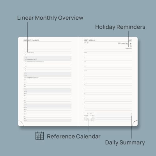 POPRUN 2027 Daily Planner One Page Per Day, 5.75" x 8.5",Page a Day Planner
