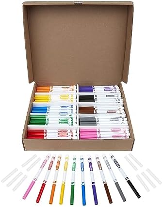 Crayola Fine Line Markers Classpack (200ct), Teacher Classroom Must Haves & Essentials, Bulk Kids Markers For Preschool, Kindergarten, Elementary School | Teacher Classroom Must Haves & Essentials, Bulk Kids Markers for Preschool, Kindergarten, Element...
