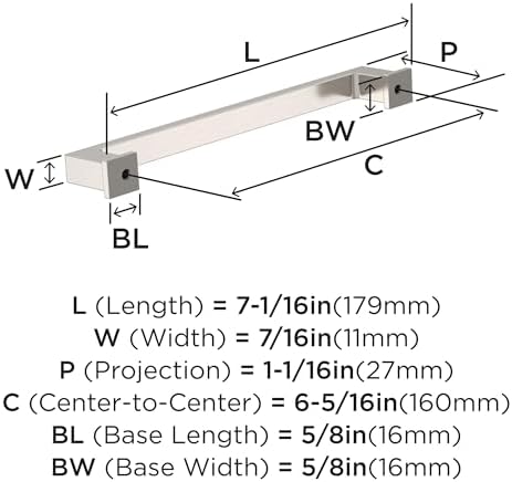 Amerock 25 Pack 6-5/16" Bridgeport Satin Nickel Drawer Pull