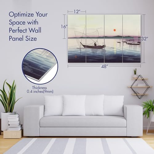 PINWELIFE® Masterpiece Acoustic Art Panels, 8-Pack 12"×16" Sound Absorbing Panels, Decorative Acoustic Wall Art, Noise and Echo Cancelling for Home Studio/Office, Nano Tape Included