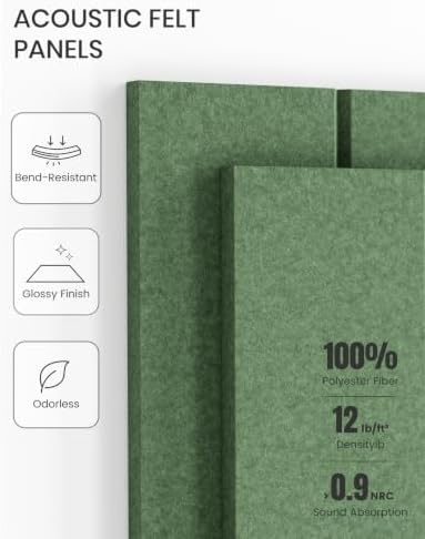 Fluxynara 48" x 36" Large Felt Bulletin Board, Moss Green