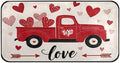 Aslsiy Retro Red Truck Hearts Love (12) Kitchen Rug Kitchen Mats Valentines Floor Comfort Welcome Washable Non Slip Area Rug for Home Decor 39" X 20"