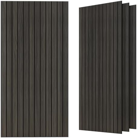 TO-TH Acoustic Panels Wood Look Noise Dampening Panel 4 Pack, Rustic Walnut
