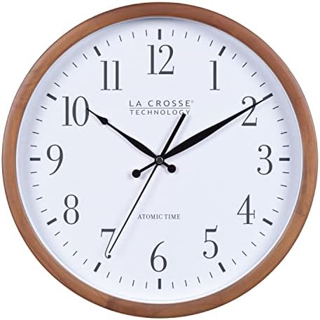 La Crosse Technology Atomic Analog Wall Clock, Wood, 12.80" (404-50447)