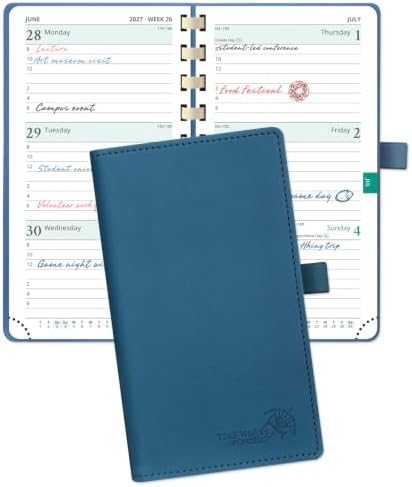 POPRUN 2027 Pocket Planner (Slim 3.5'' x 6.5'') Weekly and Monthly Calendar