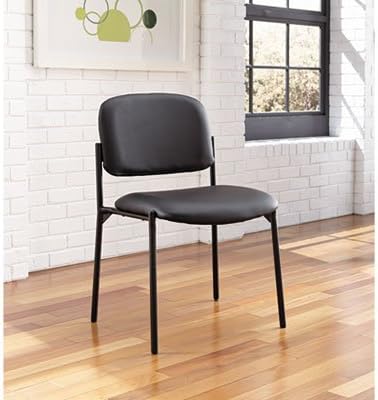 HON Scatter Guest Chair, Armless Office Chairs, Leather, Black