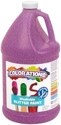 Colorations Paraben-Free Washable Purple Glitter Paint, 1 Gallon