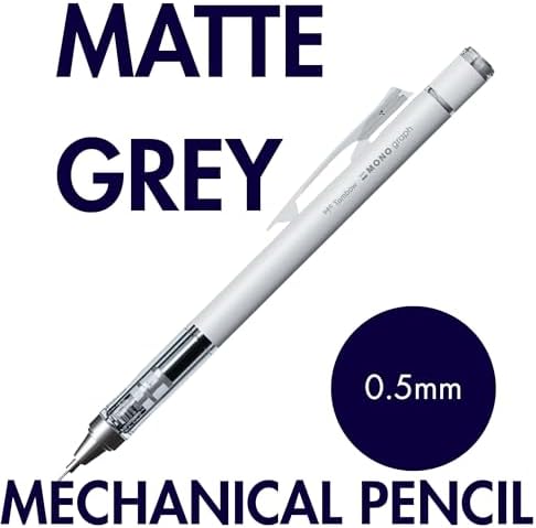 Tombow Mechanical Pencil 0.5mm, Navy & Gray with Eraser Refills Set