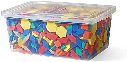hand2mind Foam Pattern Blocks, Geometric Shapes for Kids, Pattern Play, Toddler Pattern Blocks, Learning Shapes for Kindergarten, 3D Shapes Manipulatives, Sorting Math Blocks (Set of 1,250)
