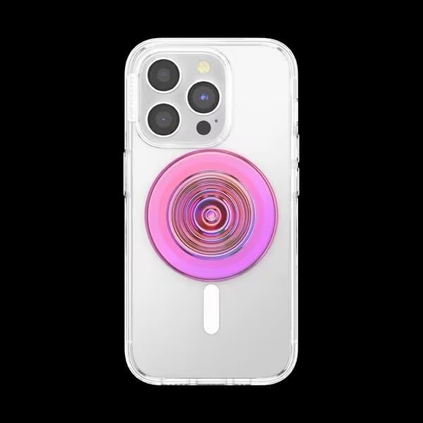 PopSockets Phone Grip for MagSafe, Magnetic Holder- Ripple Absinthe | Removable, For Kindle / Android / iPhone, With Magnet, Hot Pink, Iridescent, Holographic