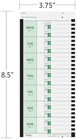 Lathem Weekly Employee Time Card Pack, 100 Count (E8-100)