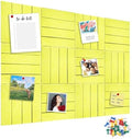 12 Packs Yellow Felt Pin Board, Large 12" Bulletin Board with 30 Push Pins, Felt Board Slat Wall Paneling for Office Home Kitchen, Self-Adhesive Corkboard Tiles for Classroom Message Photos Memos