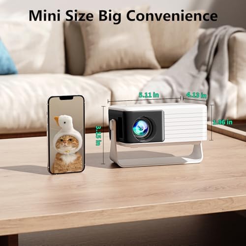 Yoton Y3 Mini Projector, Ultra-Compact 317g, 360° Stand, Auto Keystone