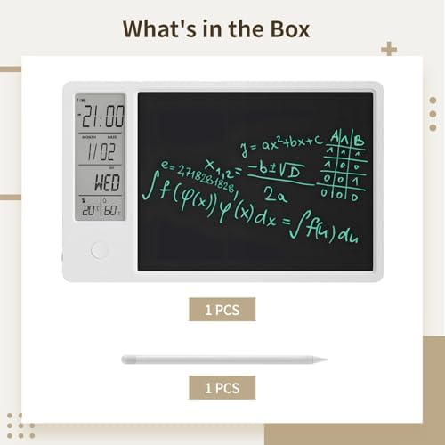 10.3 in LCD Desk Calendar Writing Tablet, Dementia Clock with Note Board, Rechargeable Task Planner Display for Retirement Gifts