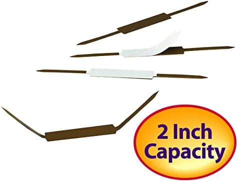 Smead 100 Count 2 Prong Metal Fasteners, 2" Capicity, Brown, Self-Adhesive Fastener, 100 per Box (68220)