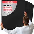 Hygloss Large Poster Board 22x28-25 Count Bulk Pack - 10 Pt. Thickness Black Poster Board Paper for Projects, Presentations, Displays, Signs, Crafts - Blank Posterboard Multipack 22" x 28"