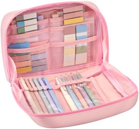 Jutom 41 Pcs Aesthetic Book Annotation Kit with Pencil Bag Bible Journaling Kit Notebook Sticky Note Tab Highlighter Black Ink Pen Page Marker School Office Supplies Christmas Bible Lover Gift(Pink)