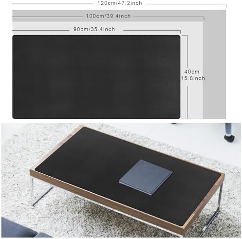 Mydours 36" x 16" XL Large Desk Mat - PU Leather Full Desk Mouse Pad, Black
