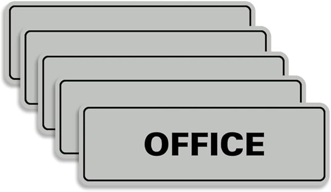 Signs ByLITA Standard Office Sign - Professional Business Signage - Easy to Install (Lt Gray) - Medium 5 Pack