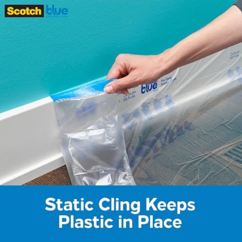ScotchBlue Tape and Plastic with Dispenser, 24 Inch Wide, PT2093-24-S