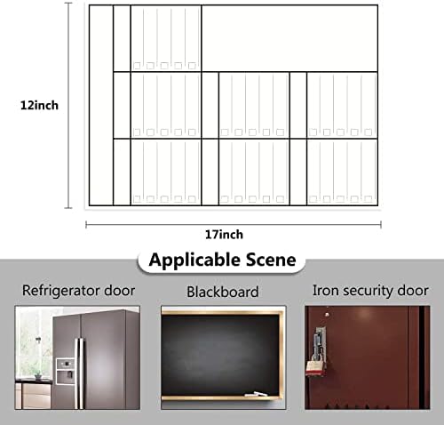 LUCYCAZ Magnetic to Do List Dry Erase Board for Fridge - Vertical Chore Board for Kids, Weekly Planning Boards for Family Chore Chart Whiteboard with 8 Markrs, 12''x17''(A3)