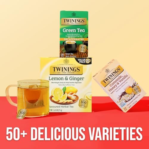 Twinings Decaffeinated Green Tea Bags, 20 CT Box (6 Pack)