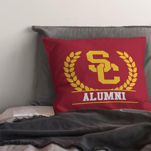 Northwest NCAA USC Trojans Alumni Double-Sided Printed Throw Pillow, Soft Decorative Polyester Fan Cushion, Couch Bed or Game Room Decor, 18 x 18 in