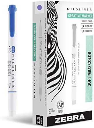 Zebra Pen MILDLINER No Bleed Highlighter, Lavender Color, Dual Tip, 12-Pack