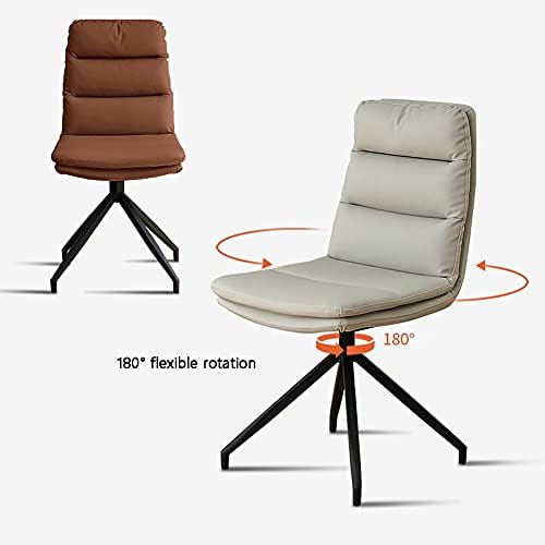 Comfy Chair Modern Swivel Chair Ergonomic Office Chairs Computer Desk Chair Task Chair for Home Office Study Room Bedroom Swivel Chairs (Colour: Brown) (White)