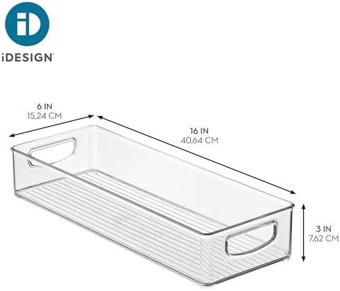 iDesign Slim Extra Long Clear Storage Bin, 2-Pack