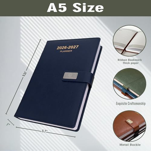 2026-2027 Daily Planner - One Page per Day, Daily Calendar Book