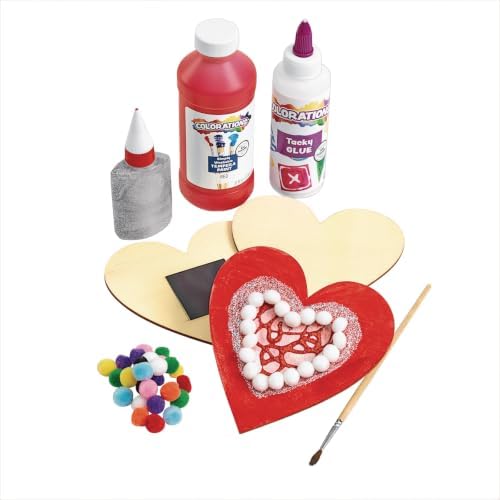 Colorations Decorate Your Own Wood Magnetic Hearts | Ages 4+, PreK+, Personalize & Create Unique Designs, Kids Craft