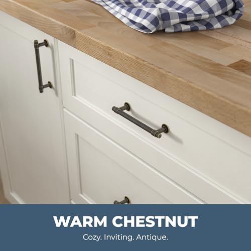 Franklin Brass Francisco (10-Pack) Cabinet Handles 4" Hole Center Pulls | Warm Chestnut Hardware Kitchen Door, Drawers, Dressers, Furniture P29617K-WCN-B