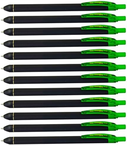 Pentel EnerGel Kuro Liquid Gel Pen, (0.7mm) Medium line, Lime Green Ink, 12 Pack (BL437R1-K)