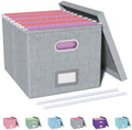 Oterri File Organizer, File Box, File Cabinet for Letter File Folder Storage, Hanging File Organizer for Office/Decor/Home,Document Organizer, 1 Pack,Gray-Box Only
