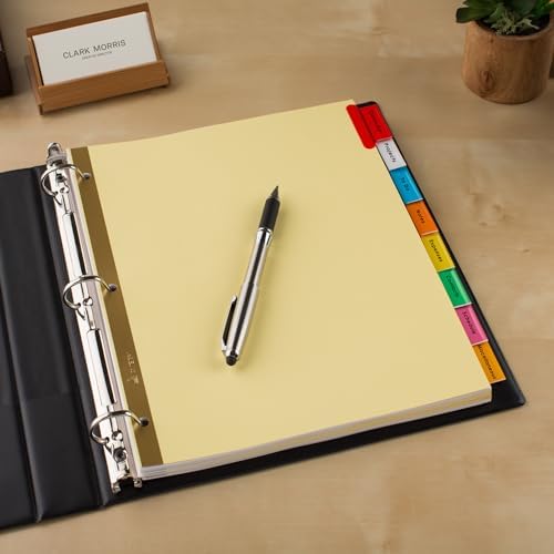 Avery Insertable Dividers for 3 Ring Binders,8 Tabs per Set,Multicolor Big Tabs,Buff Paper with Gold-Reinforced Holes,Great for Organizing Reports,Projects,and More (11111),(Pack of 2)