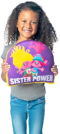 Northwest Trolls Sister Power Cloud Pillow 12" – Plush Kids Stuffed Toy, Colorful Cartoon Bedroom Decor, Gift for Girls & Trolls Fans