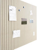 VIVELDA Felt Bulletin Board Tiles 48"x36" - 12-Pack Cork Board Alternative, OEKO-TEX Certified, NRC 0.95 Acoustic Felt Wall Panels, Damage-Free Adhesive, Slatted Design Home Office & Classroom (Opera)