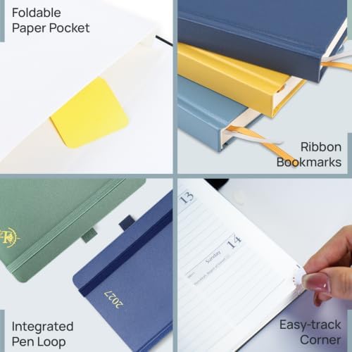 POPRUN 2027 Pocket Daily Planner One Page Per Day, 4.25"x6.25",Day Planner