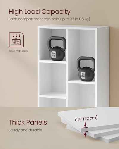 VASAGLE Bookshelf, 7 Cubes Storage Organizer, 19.7 x 9.4 x 41.7 Inches
