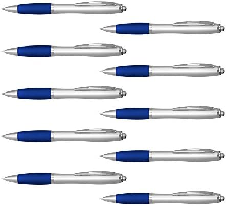 DISCOUNT PROMOS Colored Grip Gel Pens Set of 10, Bulk Pack - Great for Office, School, Business, Tradeshows, Events - BlueBI