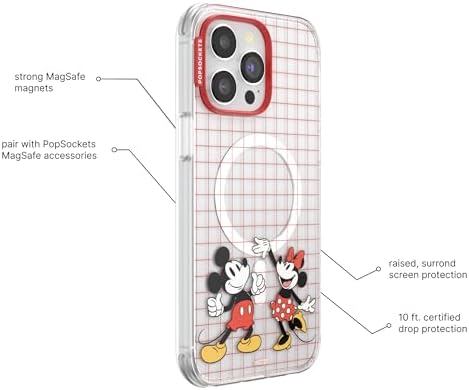 PopSockets iPhone 15 Pro Phone Case with MagSafe- Mickey & Minnie