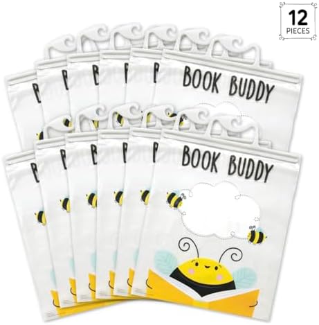 CTP Bee a Reader Book Buddy Bags 12-Pack 12 Bags with snap Closure Handles (Creative Teaching Press 11172)