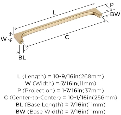Amerock 10-1/16" Merced Golden Champagne Drawer Pull