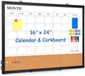 Calendar Whiteboard Dry Erase for Wall, 36" x 24" Month White Board Black
