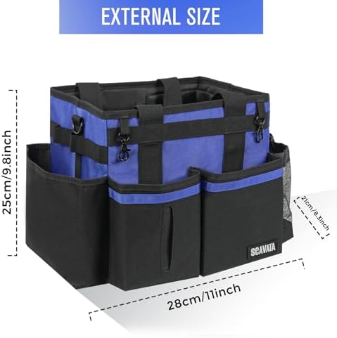 SCAVATA Compact Wearable Cleaning Caddy with Handle & Shoulder Straps