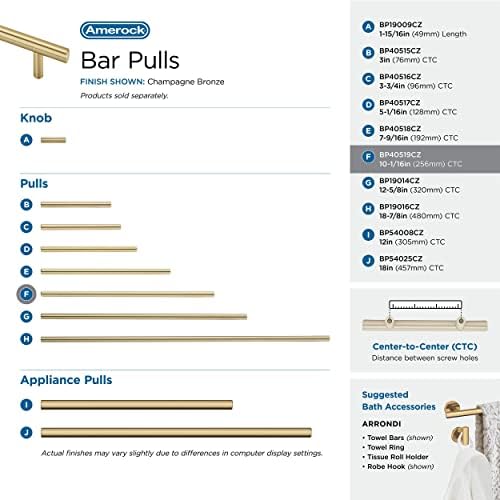Amerock 10-1/16" Bar Pulls Champagne Bronze Drawer Pull