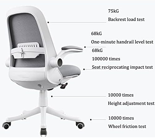 Chair Computer Chair Home Desk Chair Student Learning to Write Backrest Swivel Chair Office Lift Chair Ergonomics Chairs (Color : Gray) (White)