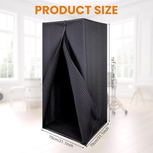 6.28 FT Portable Vocal Booth, Foldable Sound Isolation Recording Booth